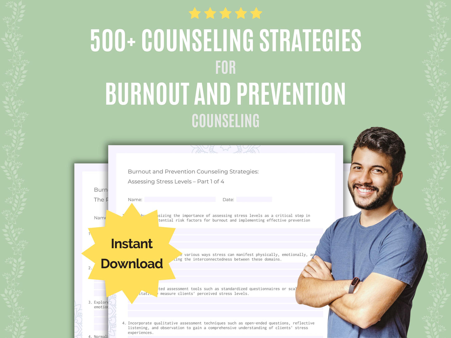 Burnout and Prevention Counseling Strategies Worksheets