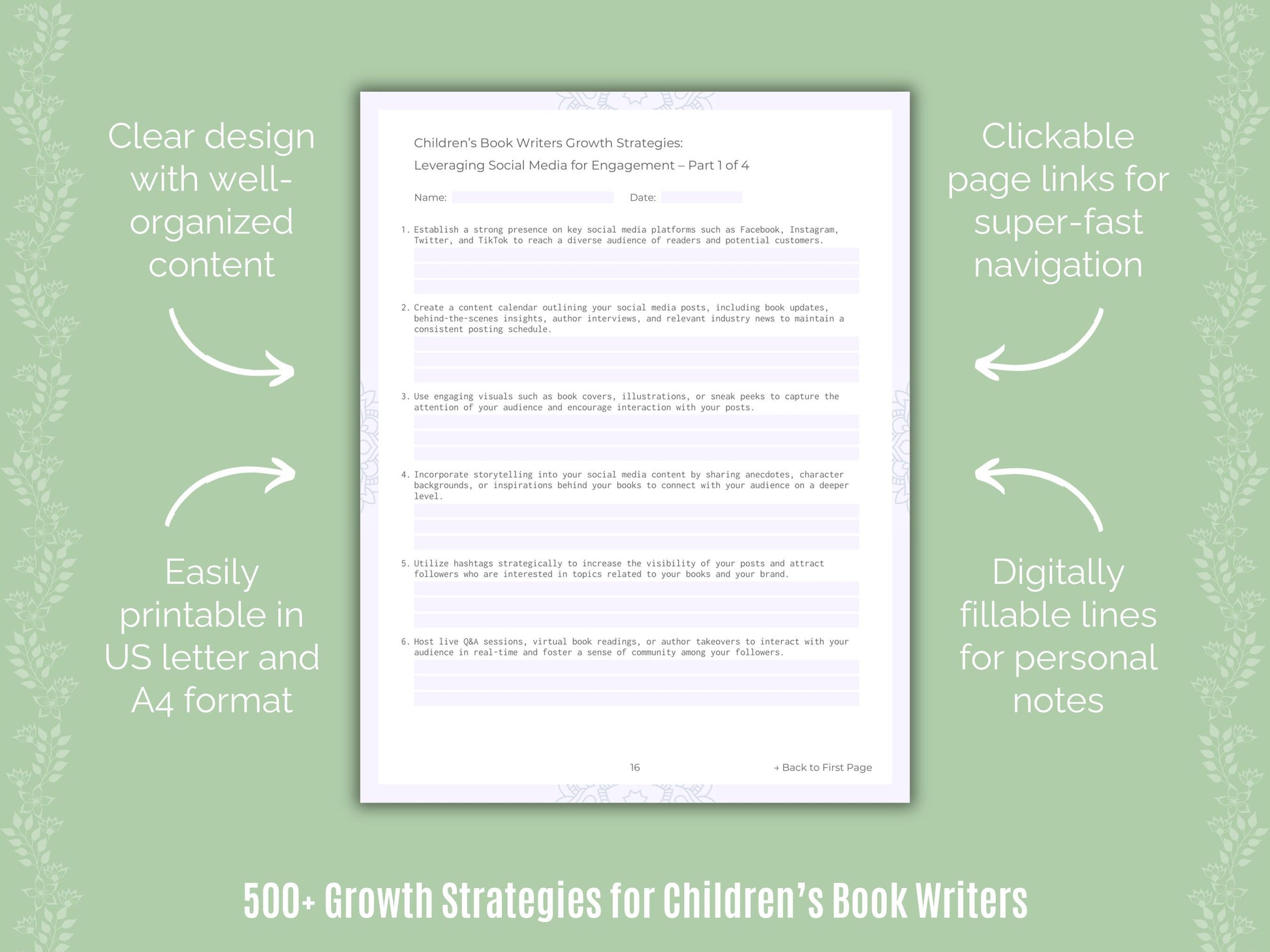 Children’s Book Writers Business Worksheets