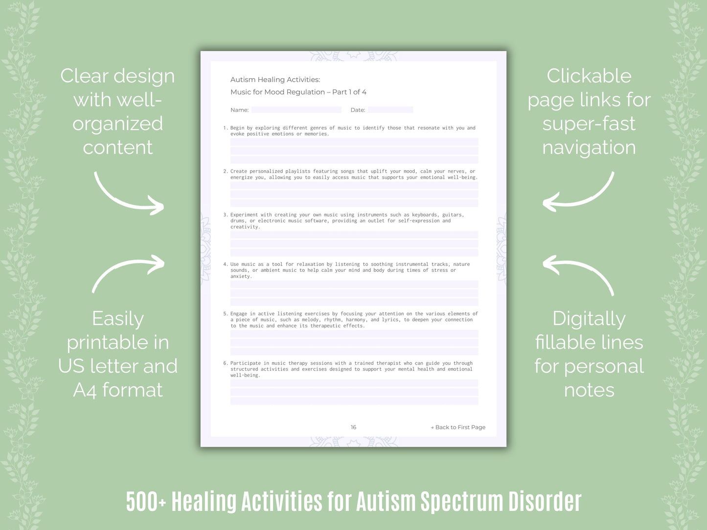 Autism Spectrum Disorder Healing Activities Resource