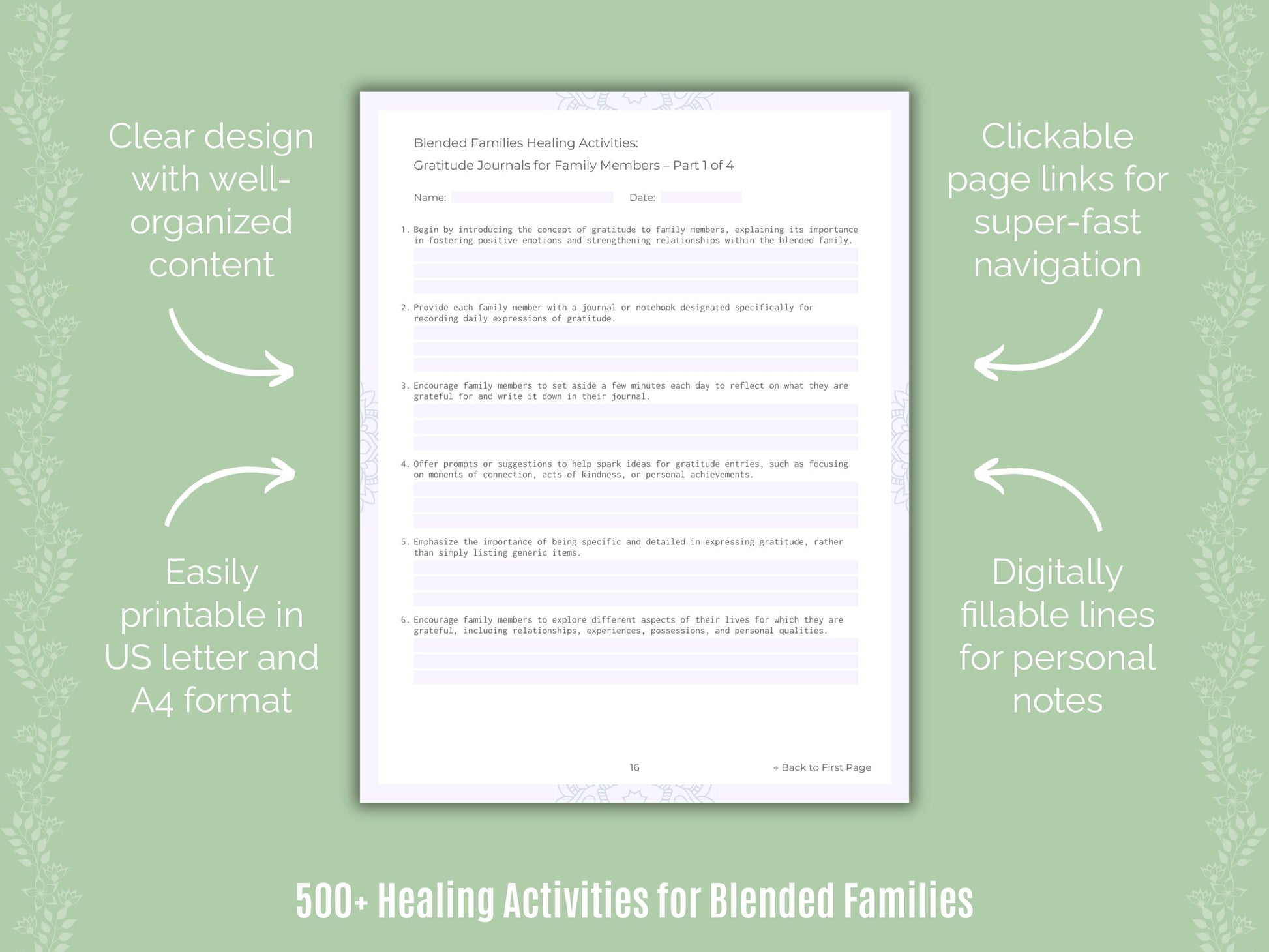 Blended Families Mental Health Worksheets