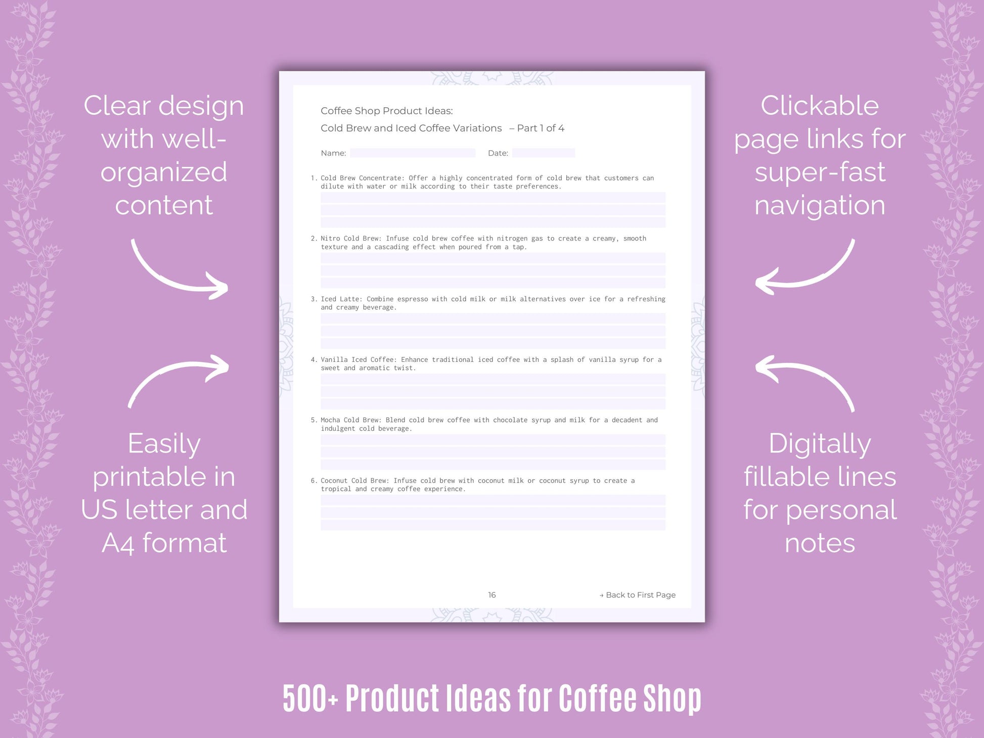 Coffee Shop Business Workbook