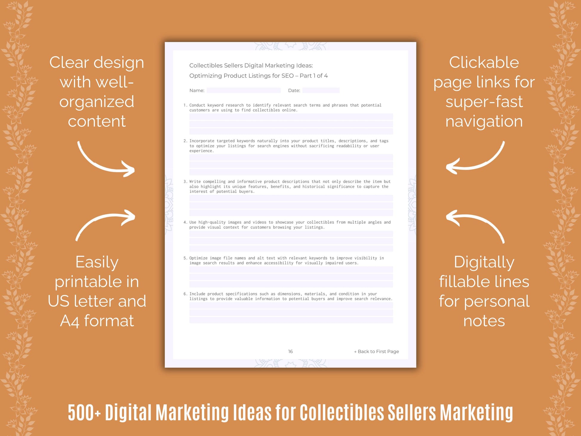 Collectibles Sellers Marketing Workbook