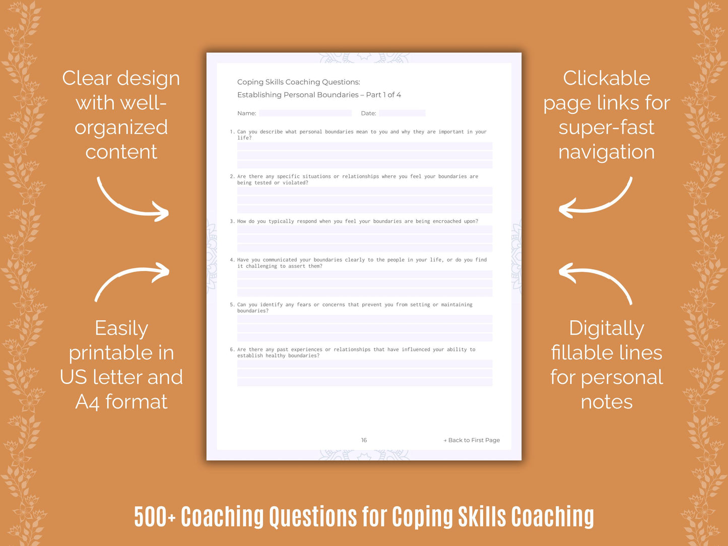 Coping Skills Coaching Worksheets