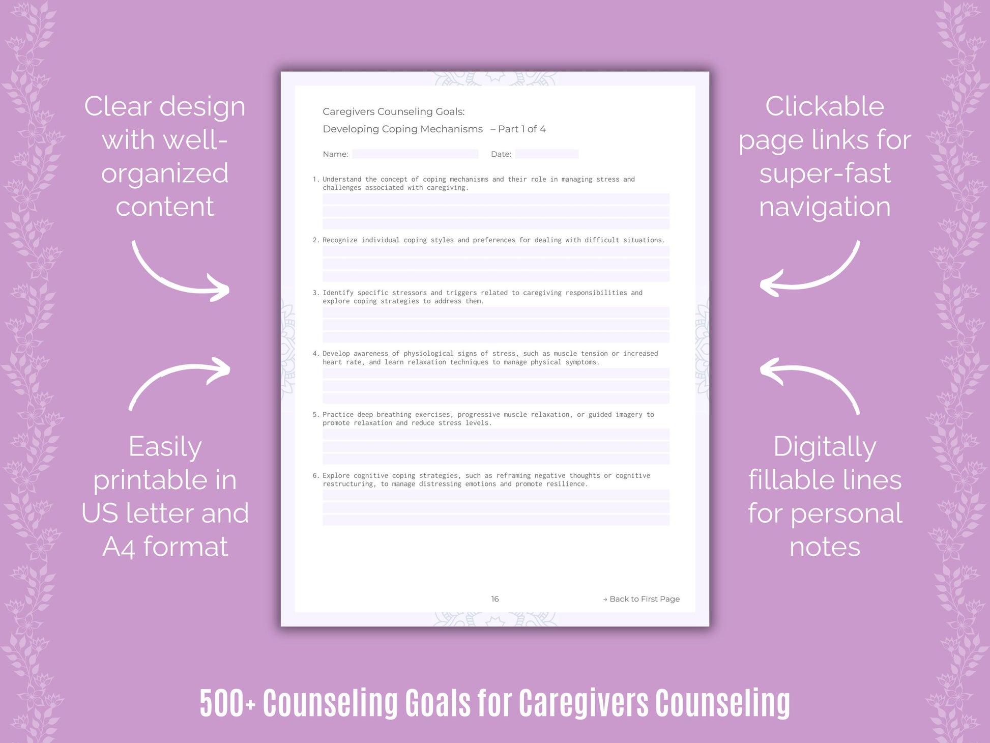 Caregivers Counseling Goals Resource