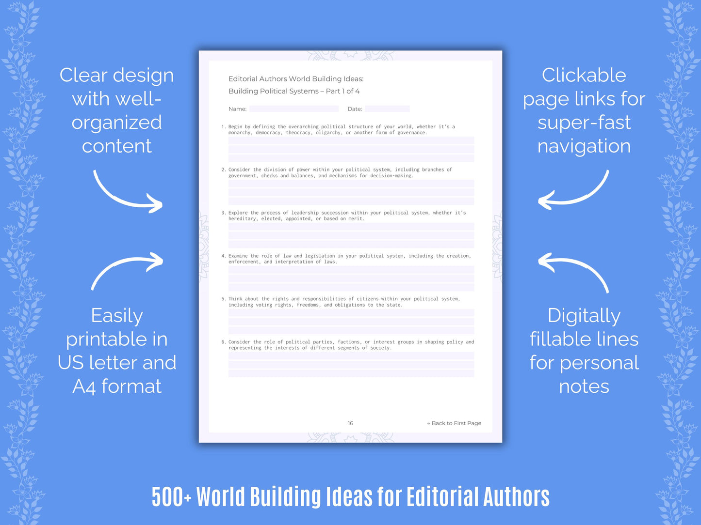 Editorial Authors World Building Ideas Resource