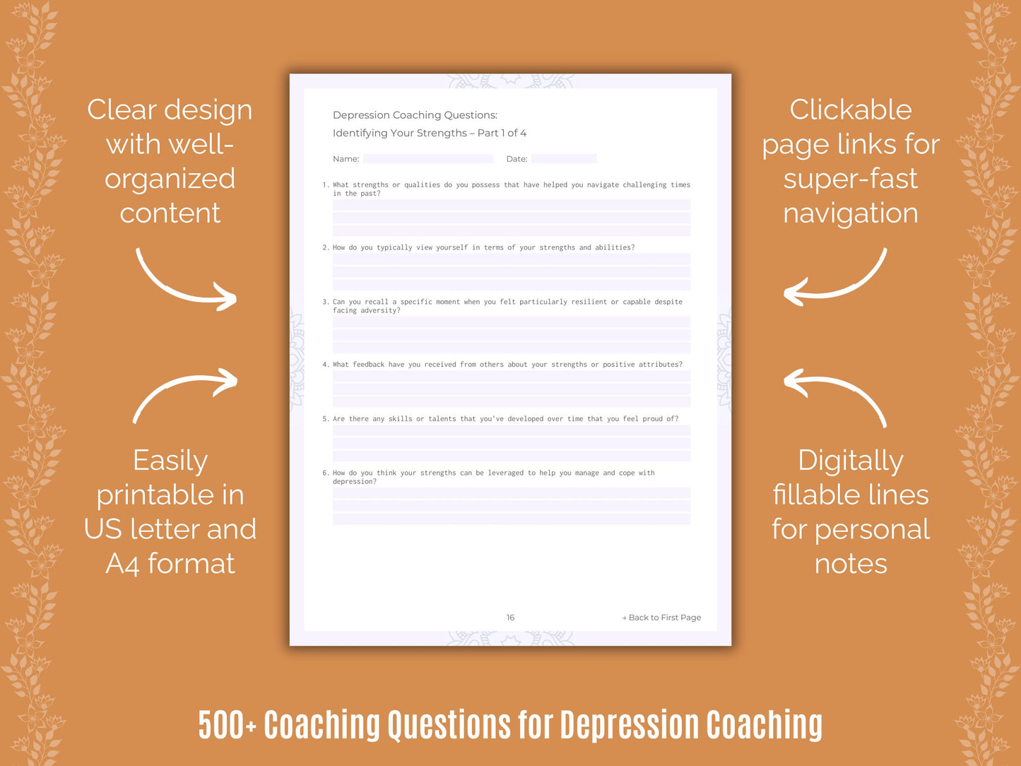Depression Coaching Questions Workbook