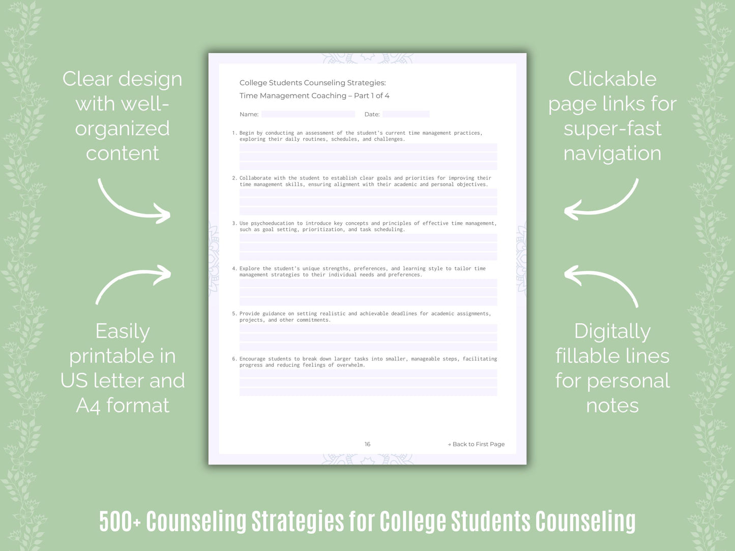 College Students Counseling Workbook