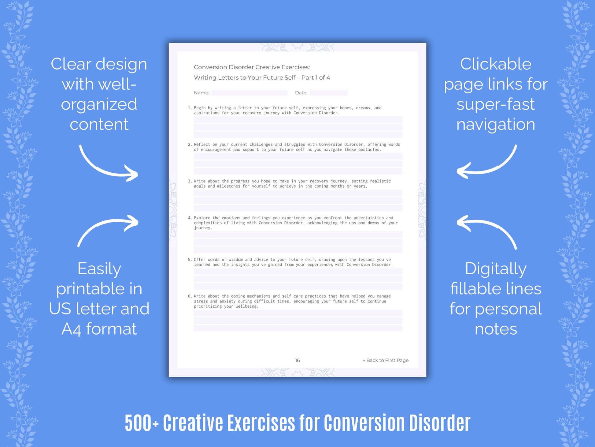 Conversion Disorder Creative Exercises Worksheets