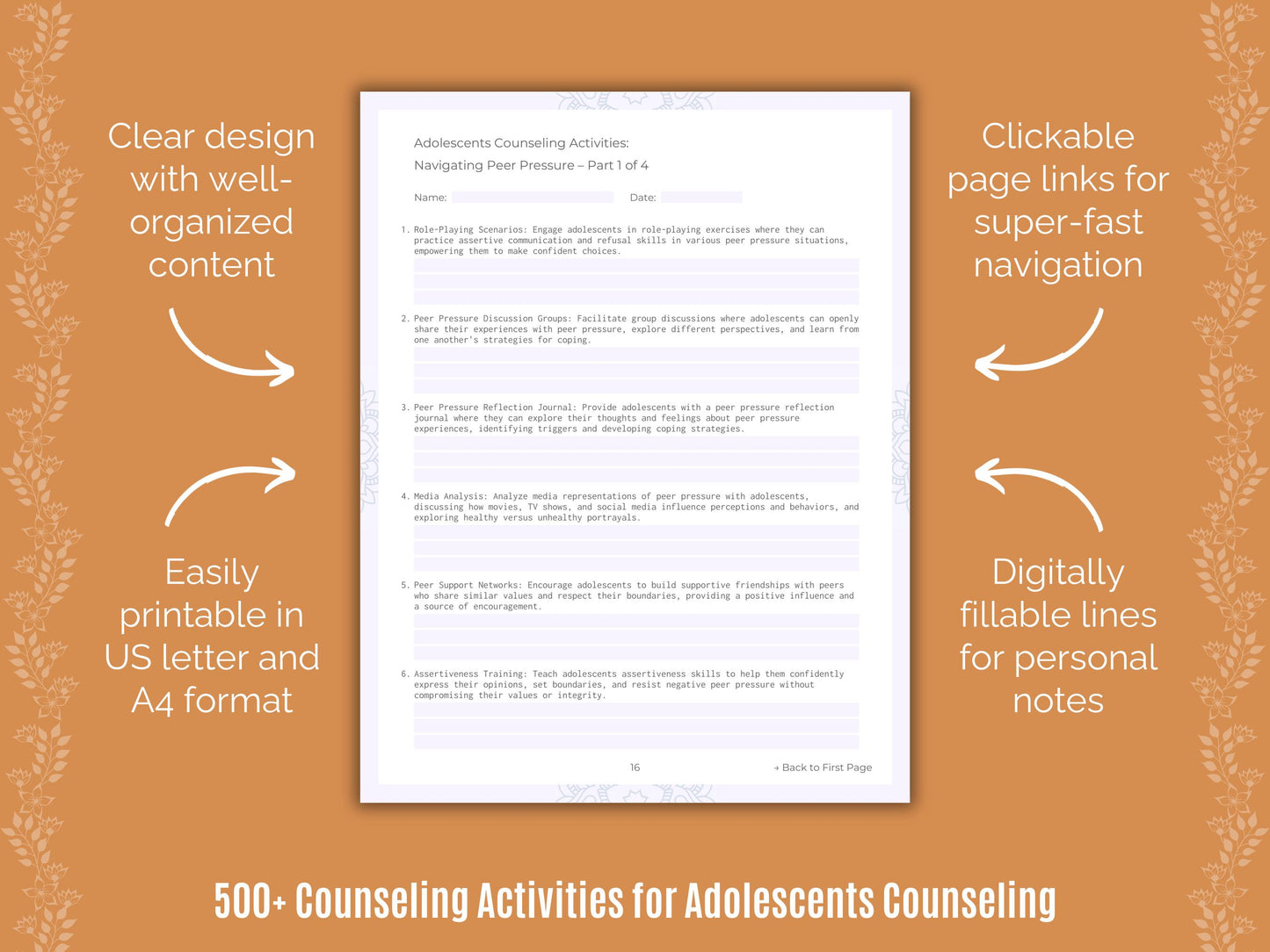 Adolescents Counseling Activities Workbook