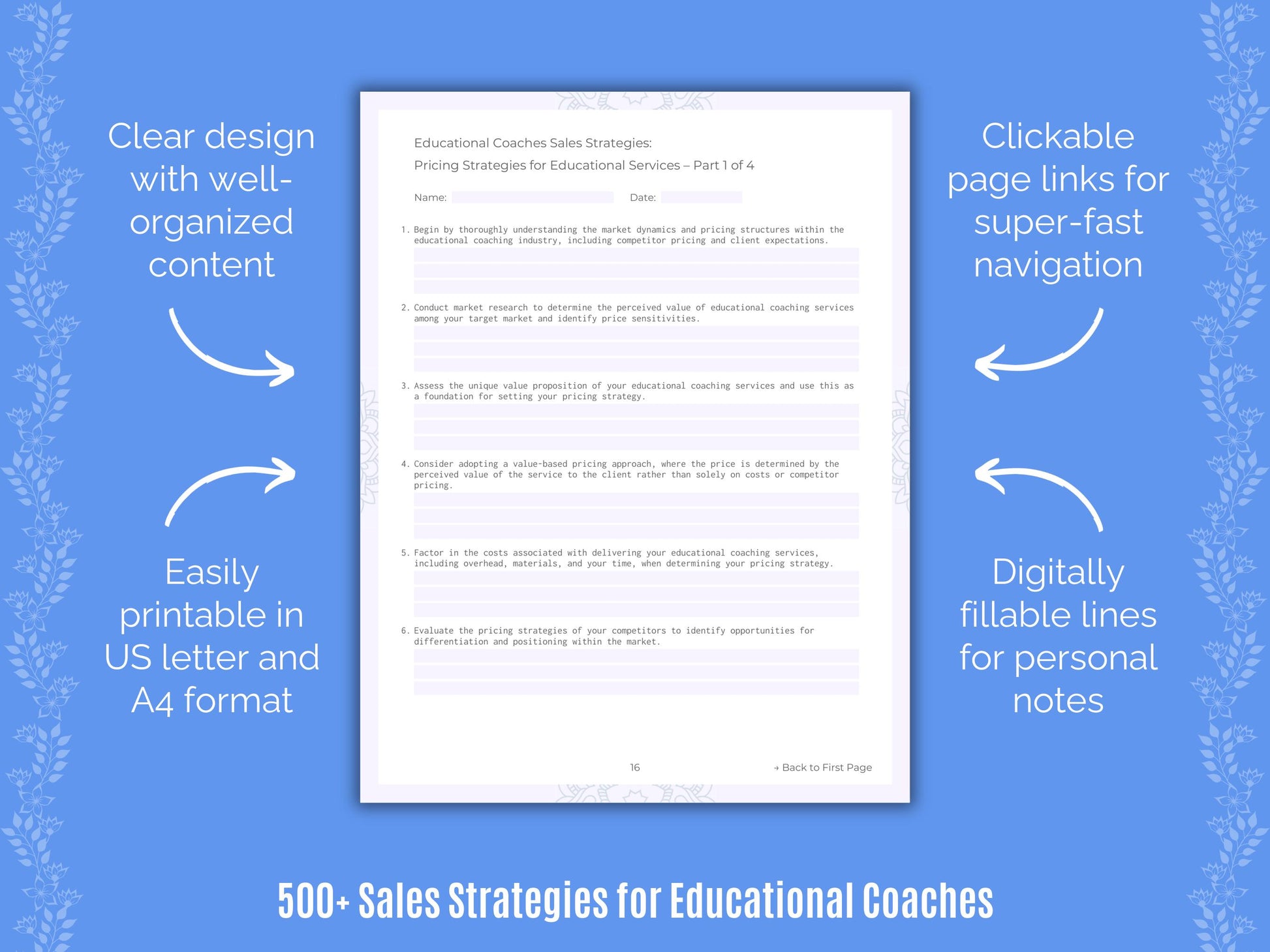 Educational Coaches Business Worksheets