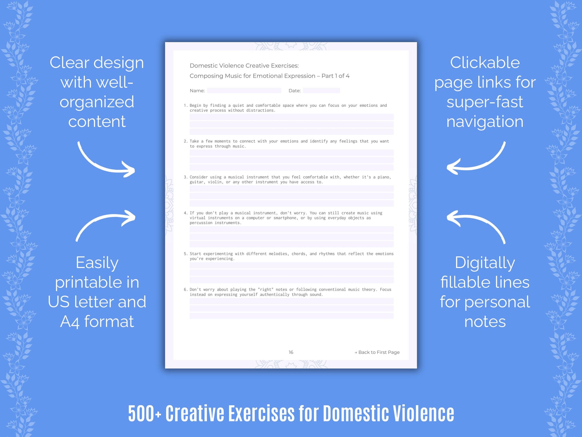 Domestic Violence Creative Exercises Resource