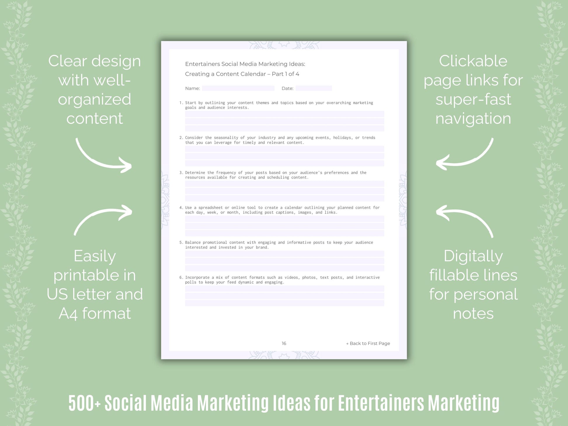 Entertainers Social Media Marketing Ideas Resource