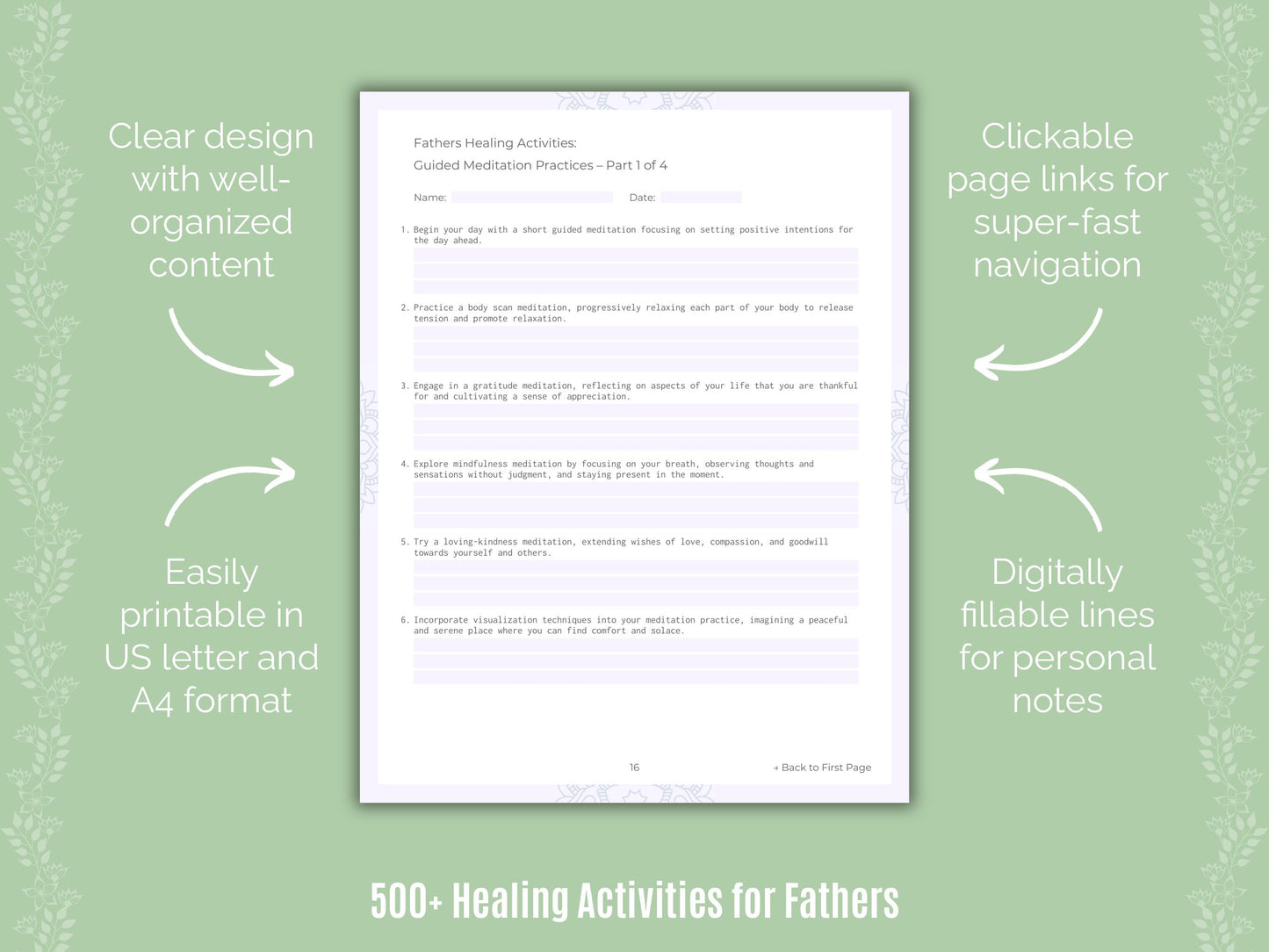 Fathers Healing Activities