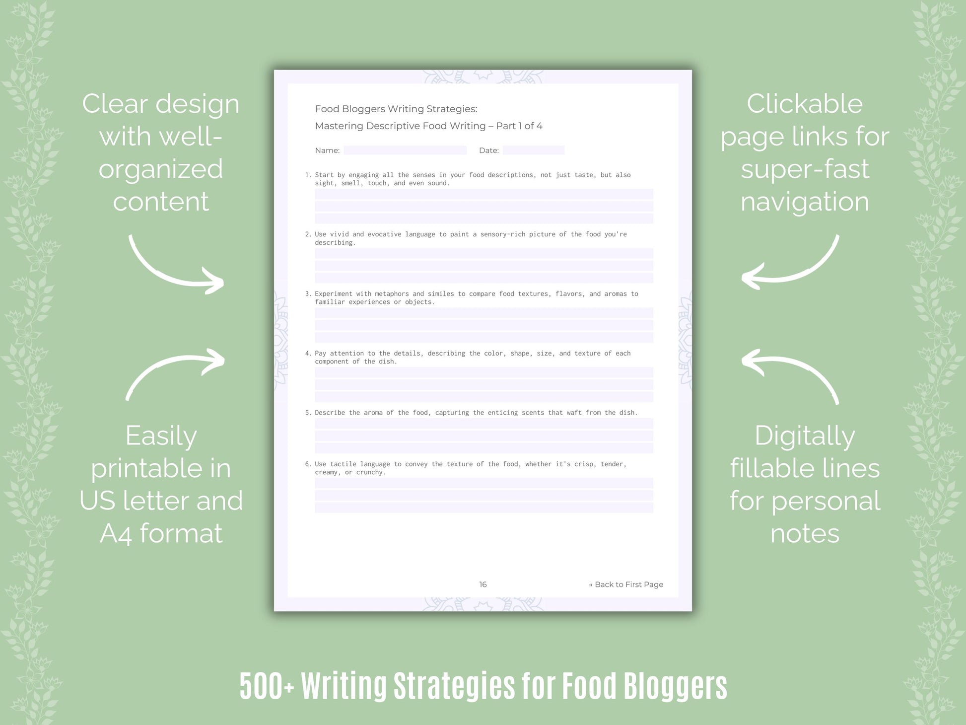 Food Bloggers Writing Strategies Resource