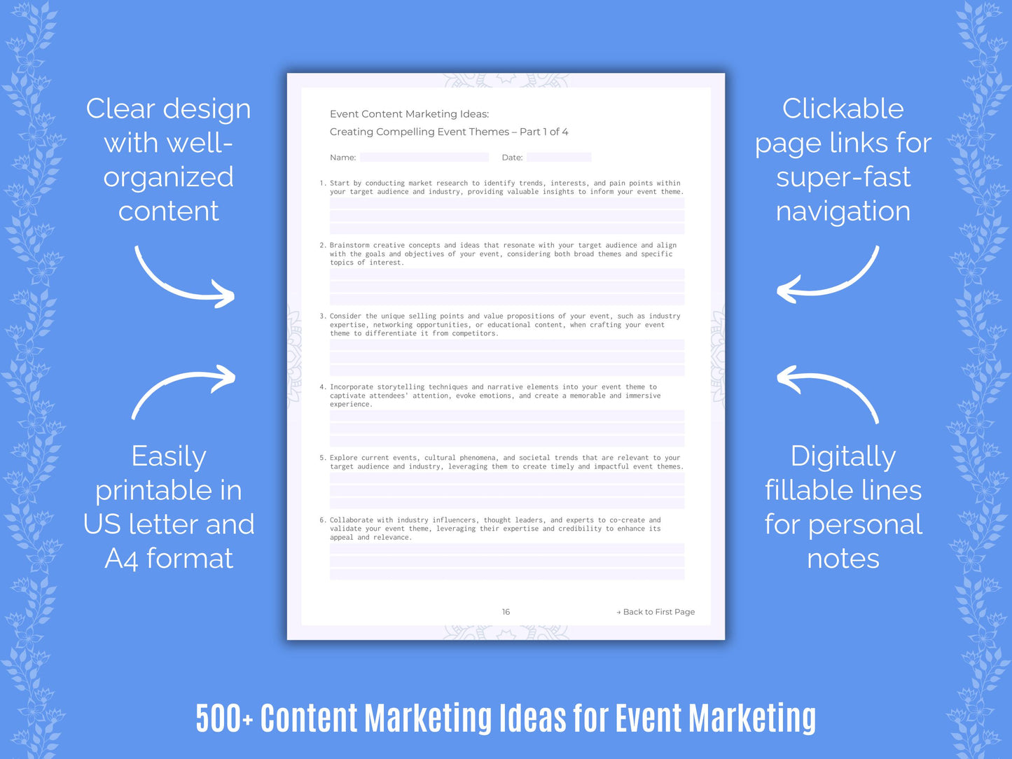 Event Content Marketing Ideas Workbook
