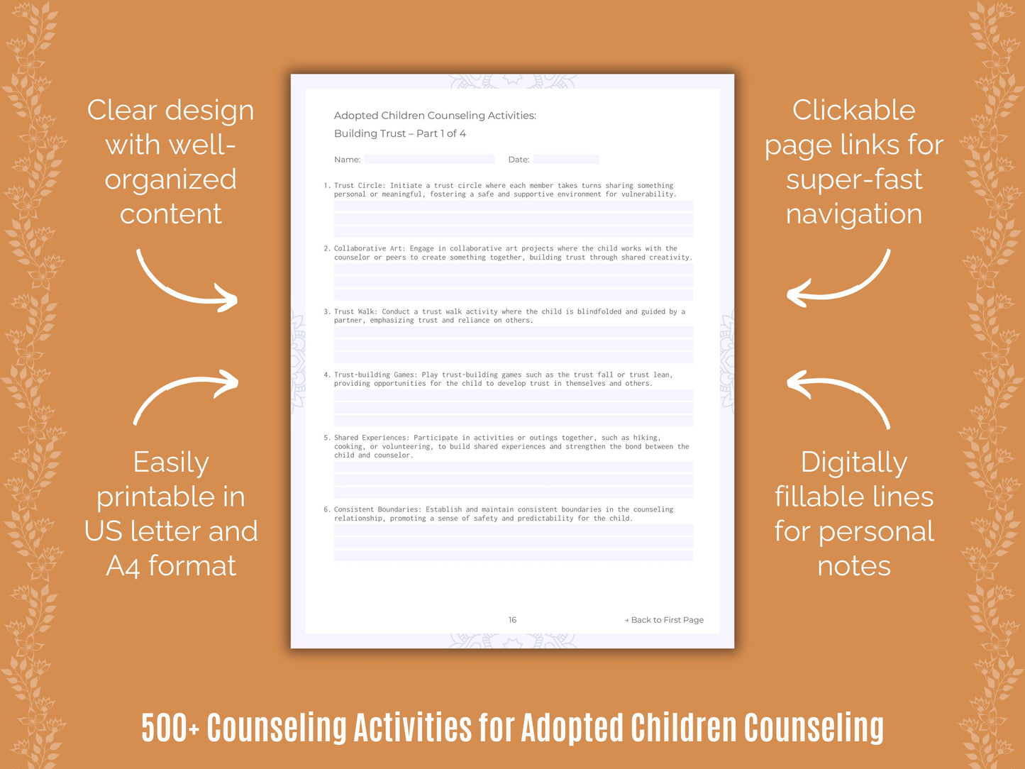 Adopted Children Counseling Worksheets
