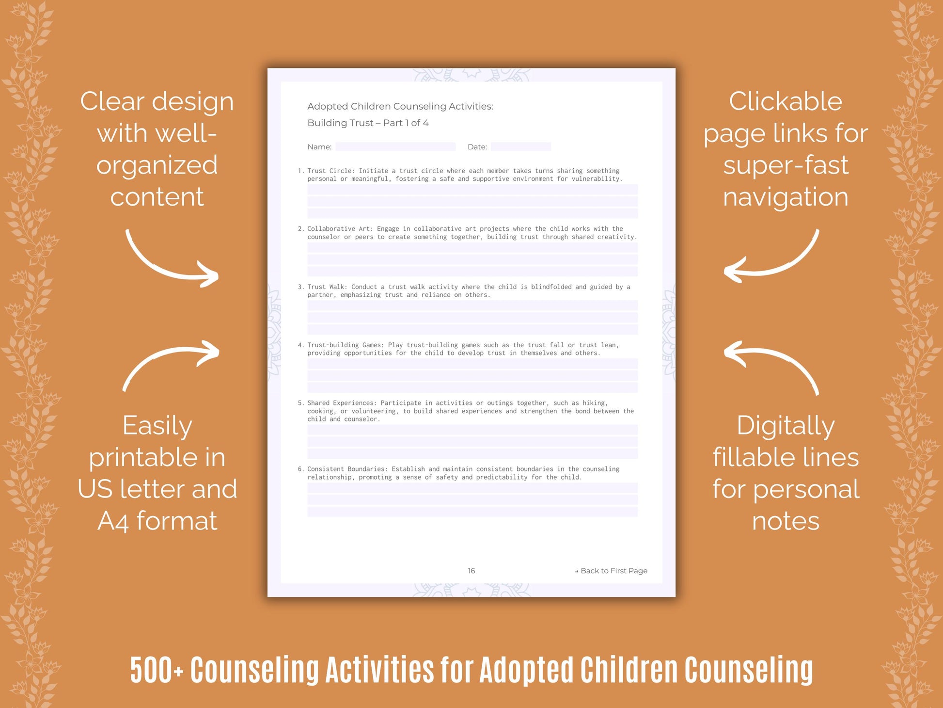 Adopted Children Counseling Worksheets