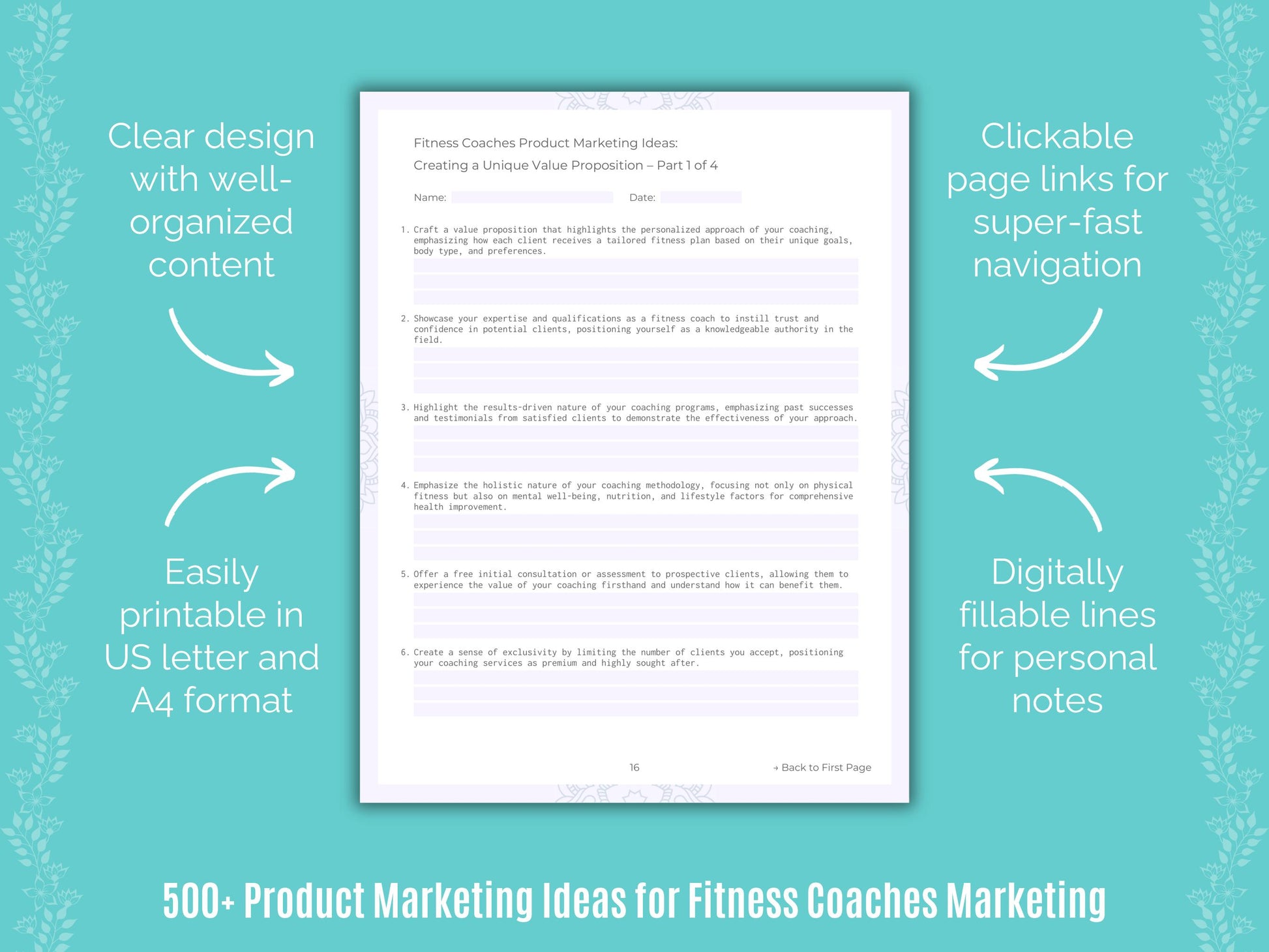 Fitness Coaches Marketing Worksheets