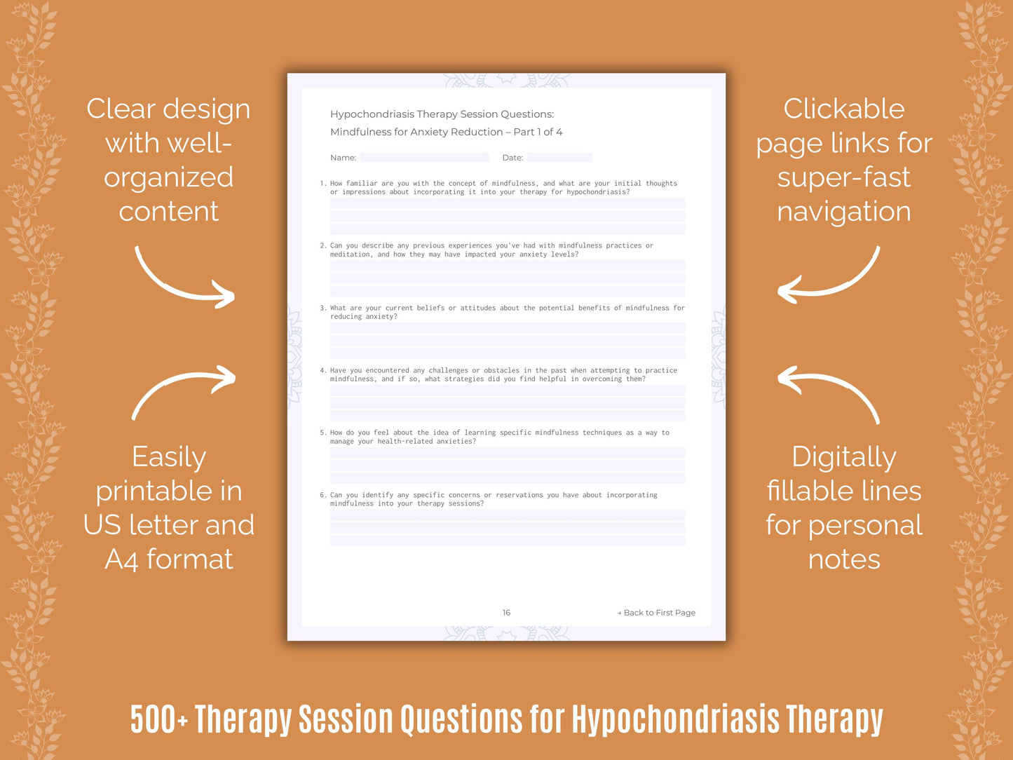 Hypochondriasis Therapy Worksheets