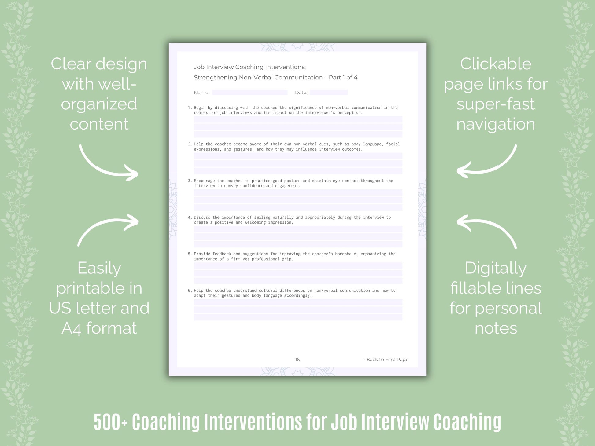 Job Interview Coaching Interventions Resource