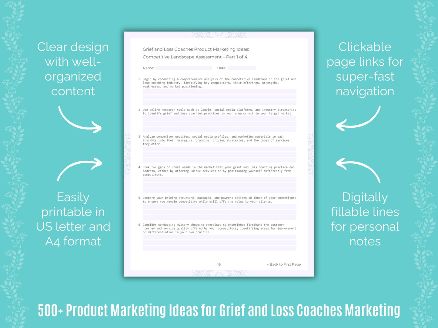 500+ Grief and Loss Coaches Product Marketing Ideas | PDF Workbook