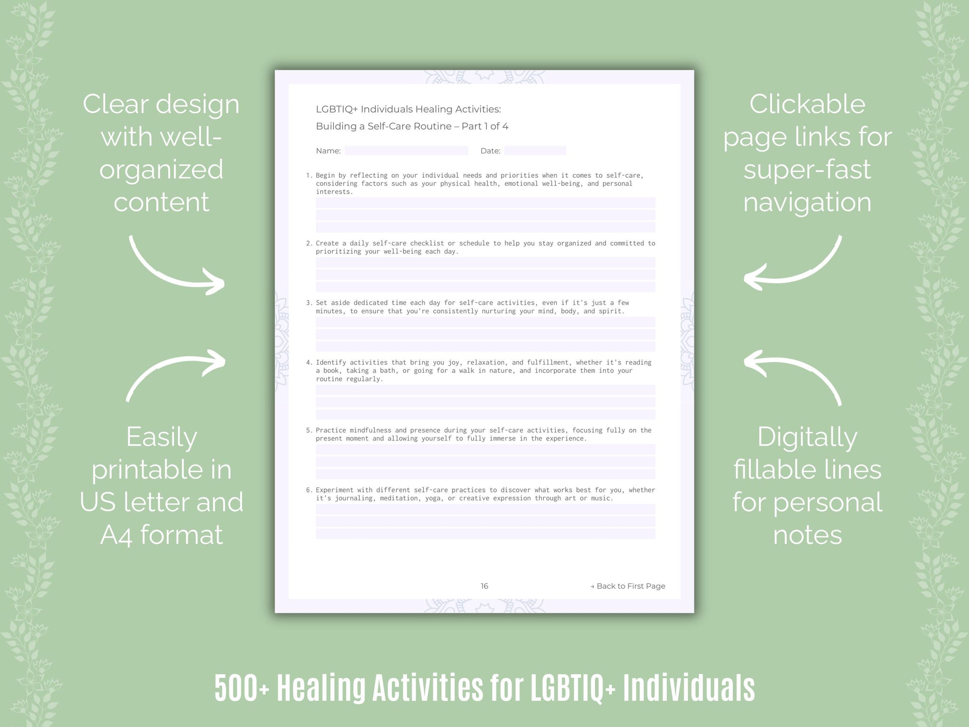 LGBTIQ+ Individuals Healing Activities