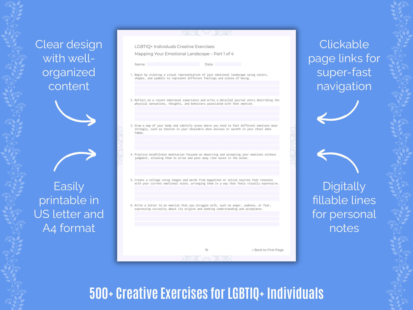 LGBTIQ+ Individuals Creative Exercises Workbook