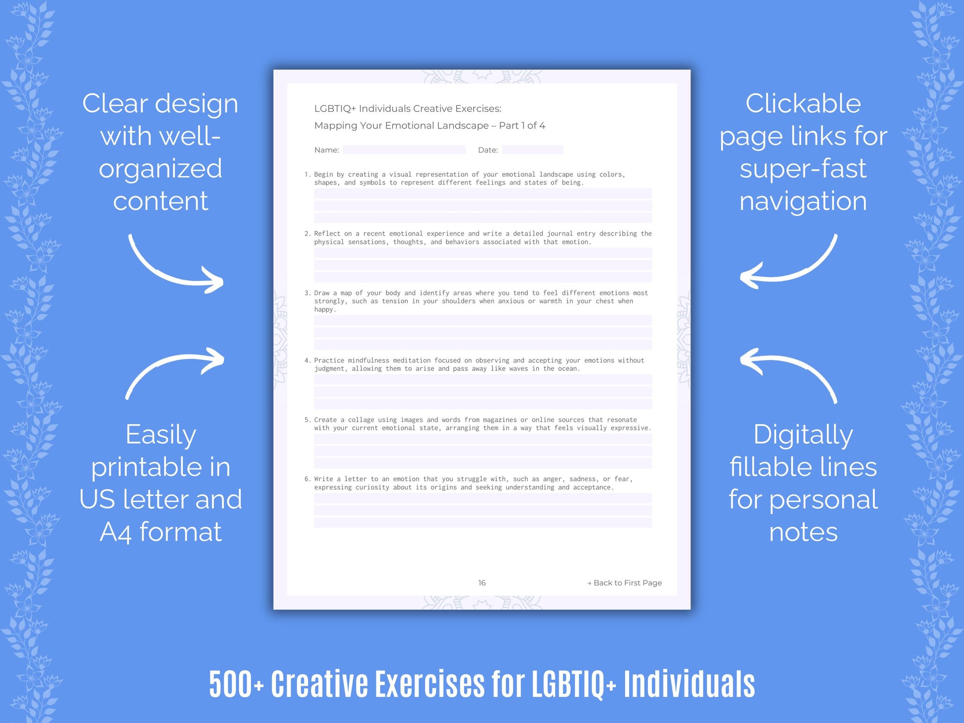 LGBTIQ+ Individuals Creative Exercises Workbook
