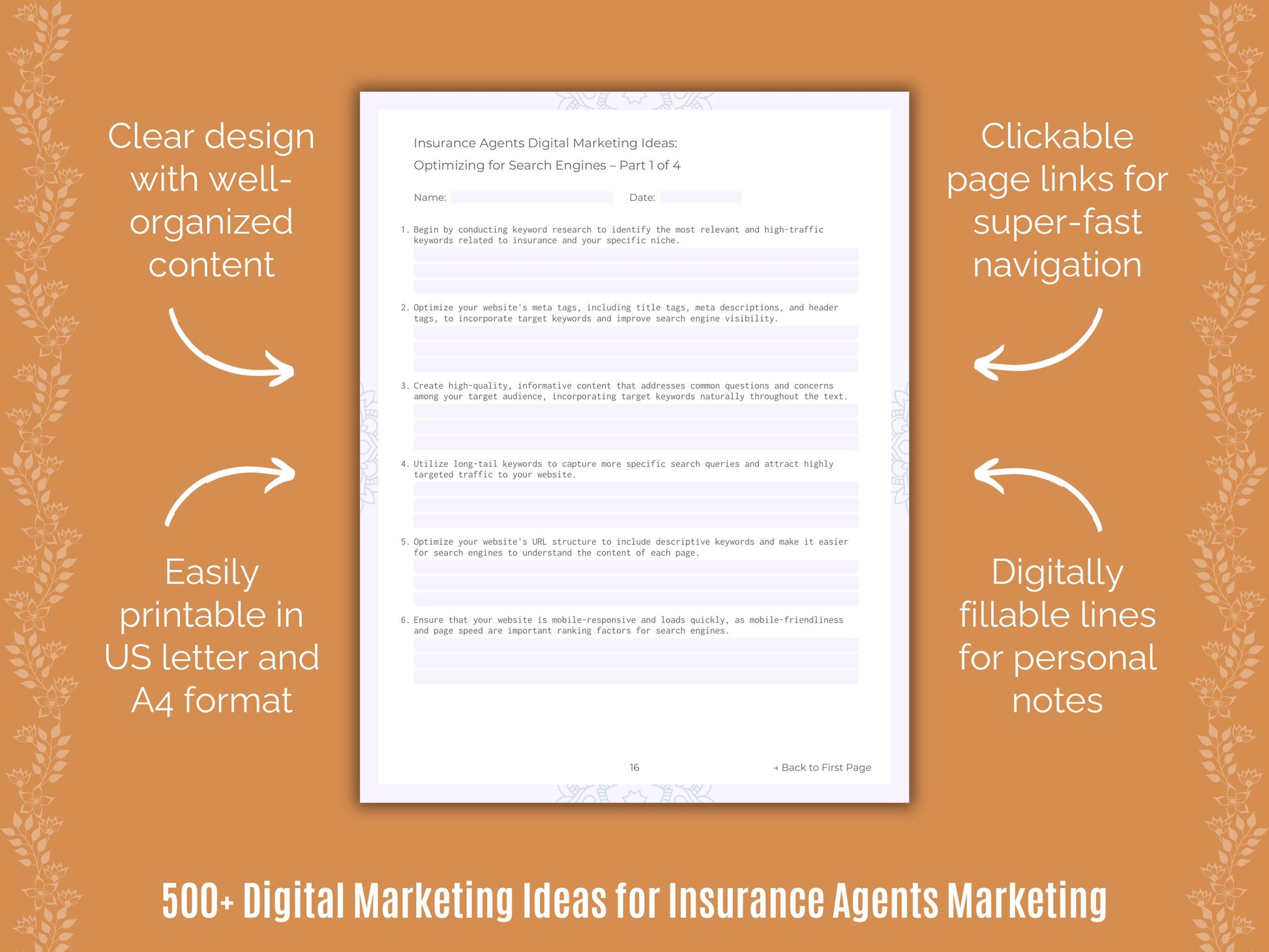 Insurance Agents Digital Marketing Ideas Workbook