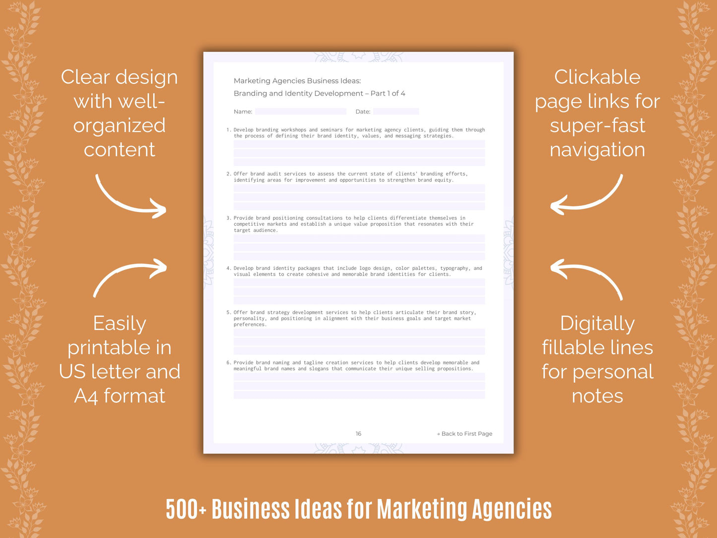 Marketing Agencies Business Workbook