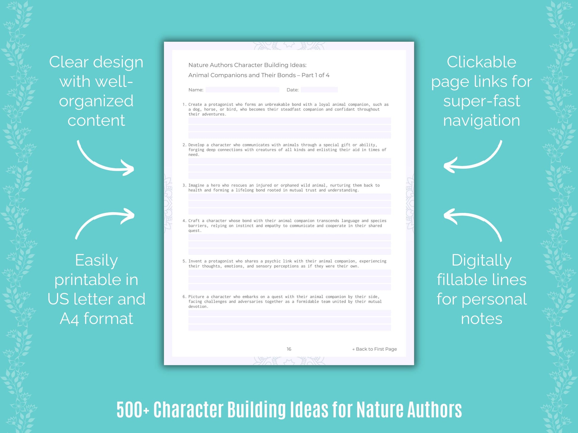 Nature Authors Character Building Ideas