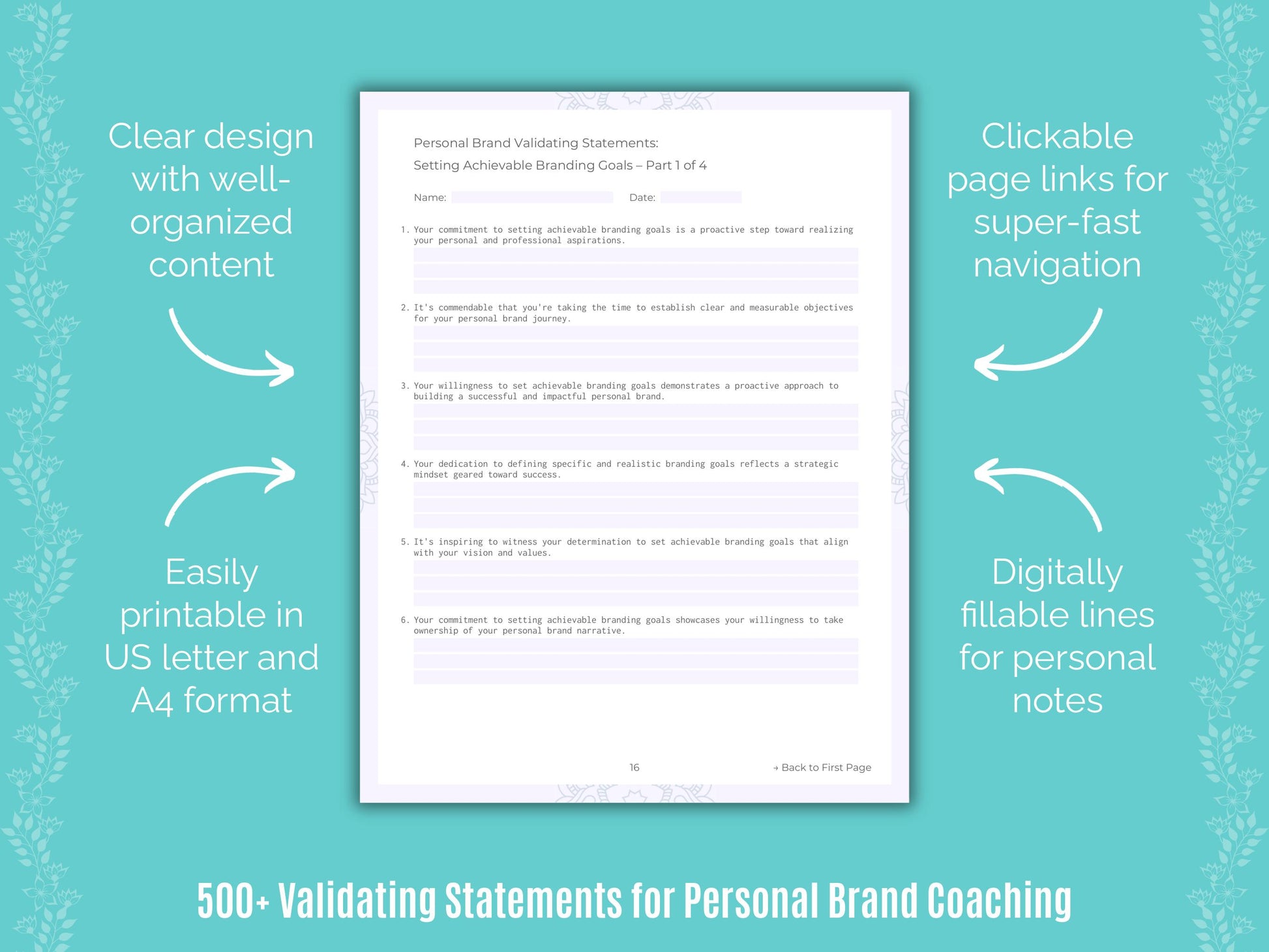 Personal Brand Validating Coaching Statements Workbook