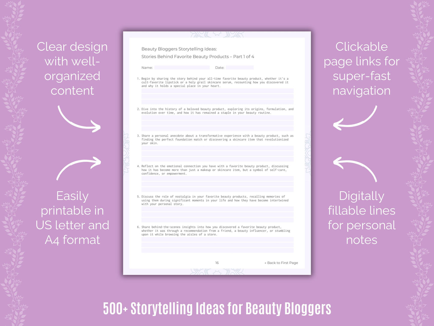 Beauty Bloggers Storytelling Ideas Resource