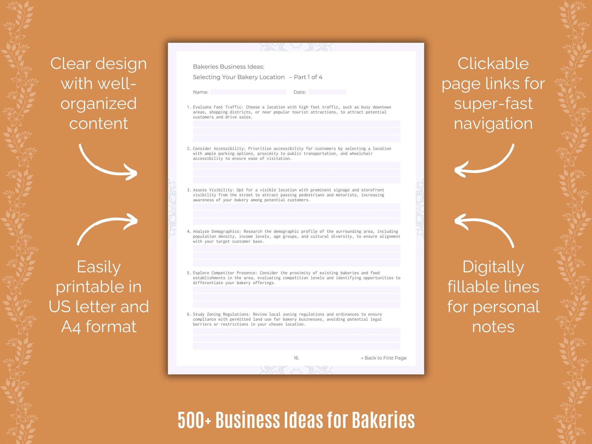 Bakeries Business Worksheets