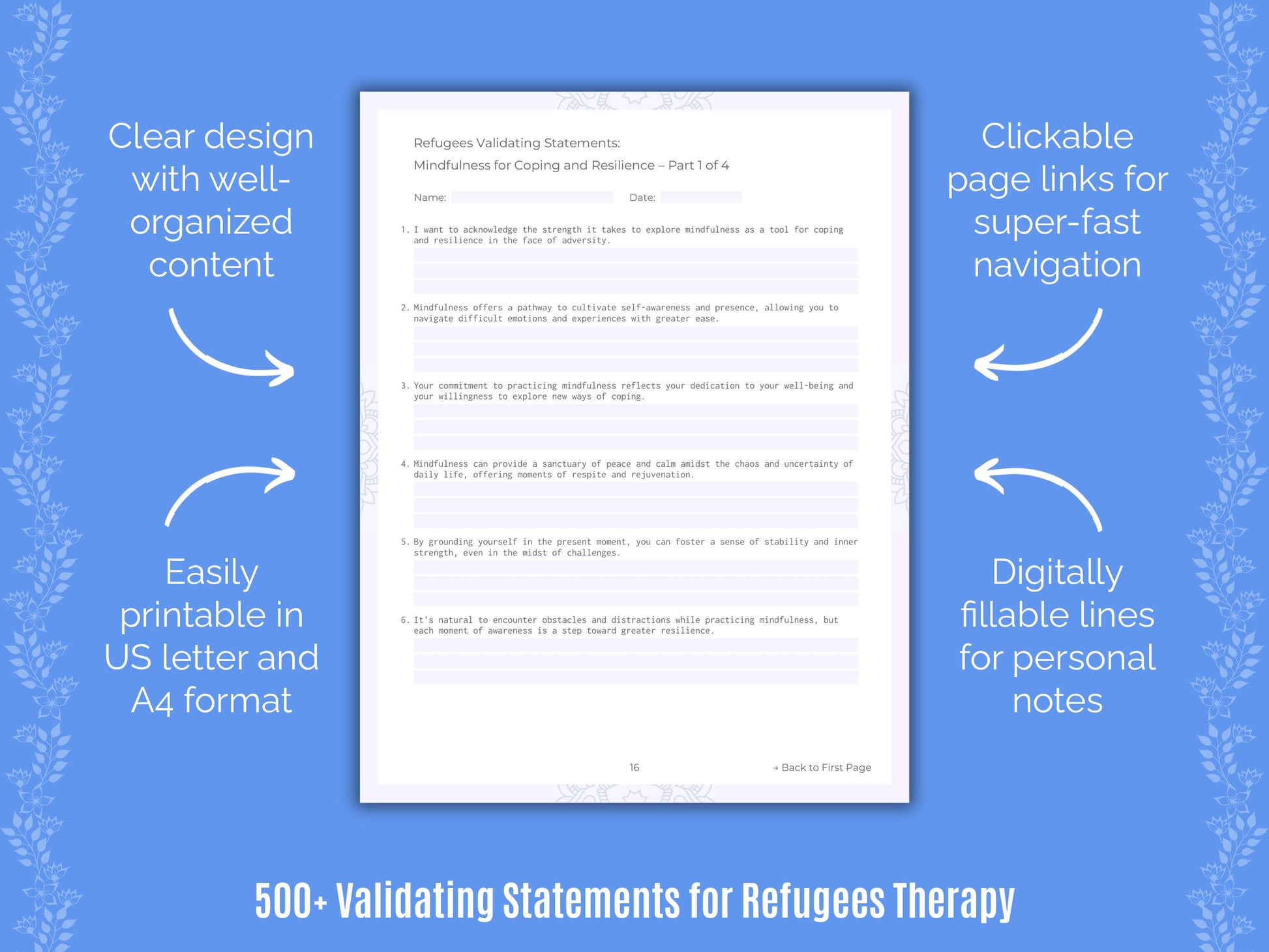 Refugees Therapy Worksheets