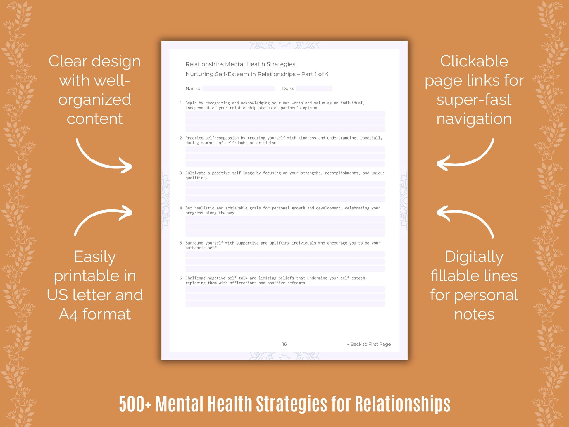 Relationships Mental Health Strategies Workbook