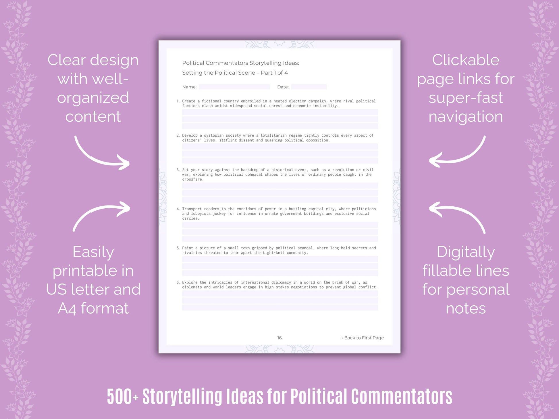 Political Commentators Storytelling Ideas Resource