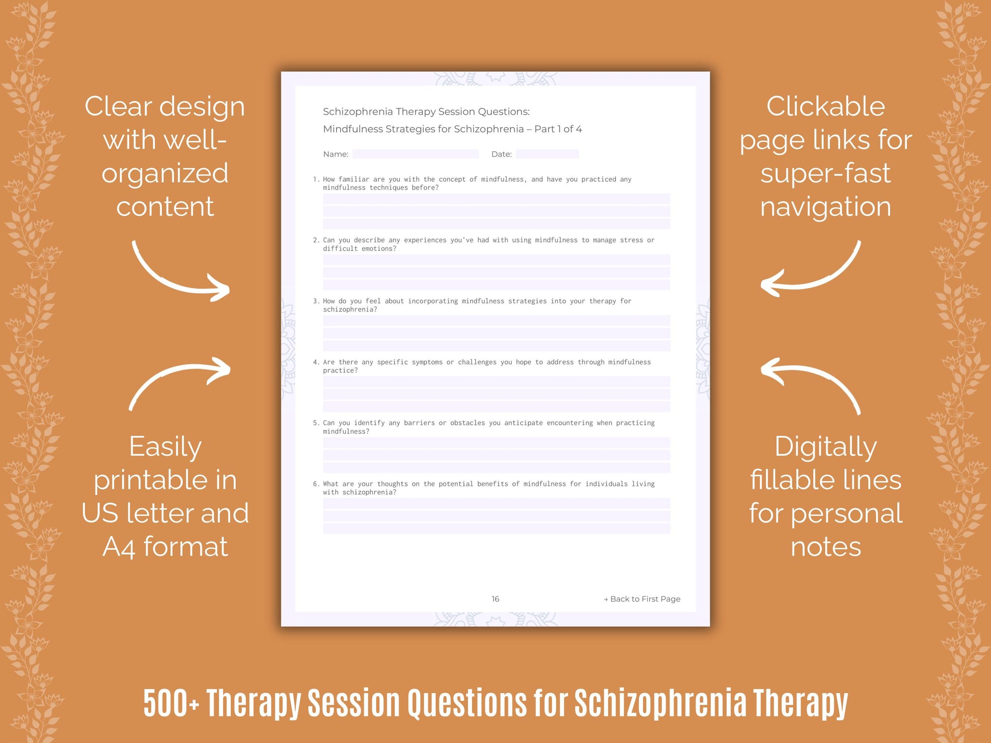 Schizophrenia Therapy Worksheets