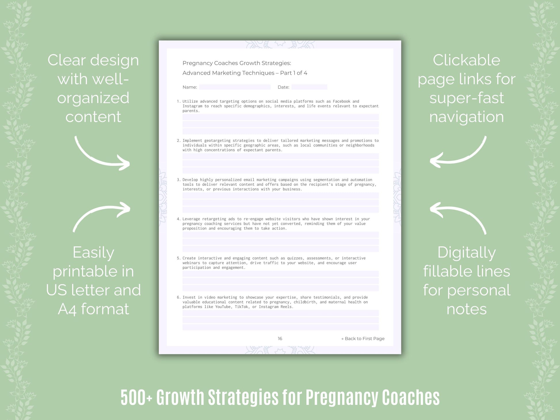 Pregnancy Coaches Business Worksheets