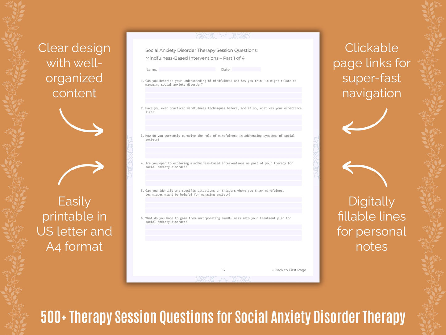 Social Anxiety Disorder Therapy Worksheets