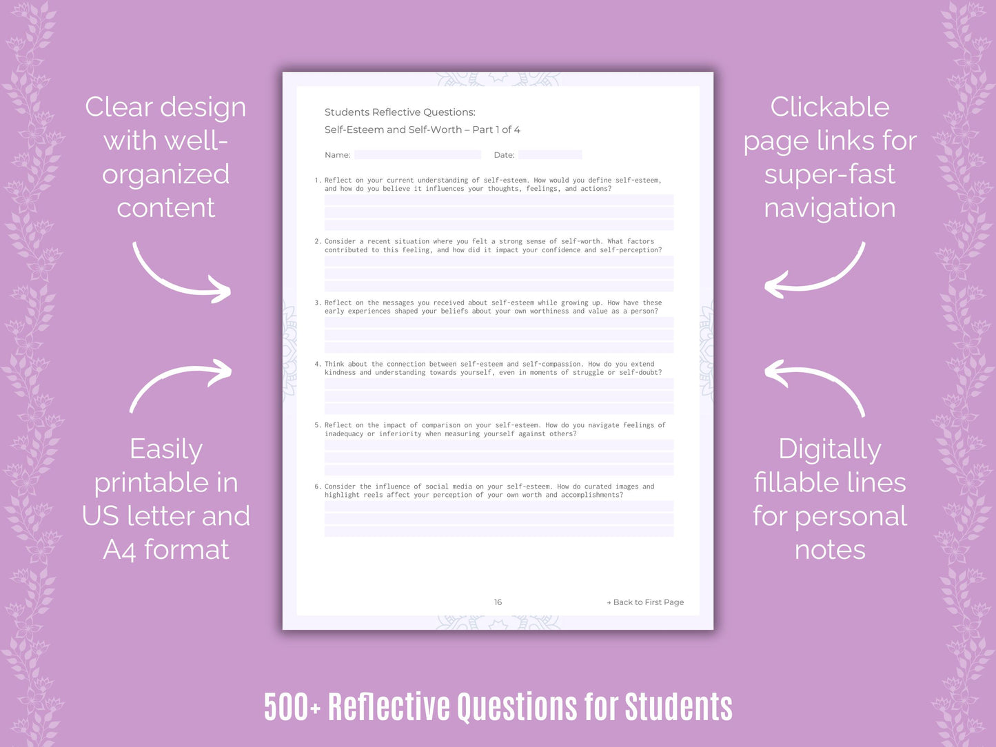 Students Reflective Questions Workbook