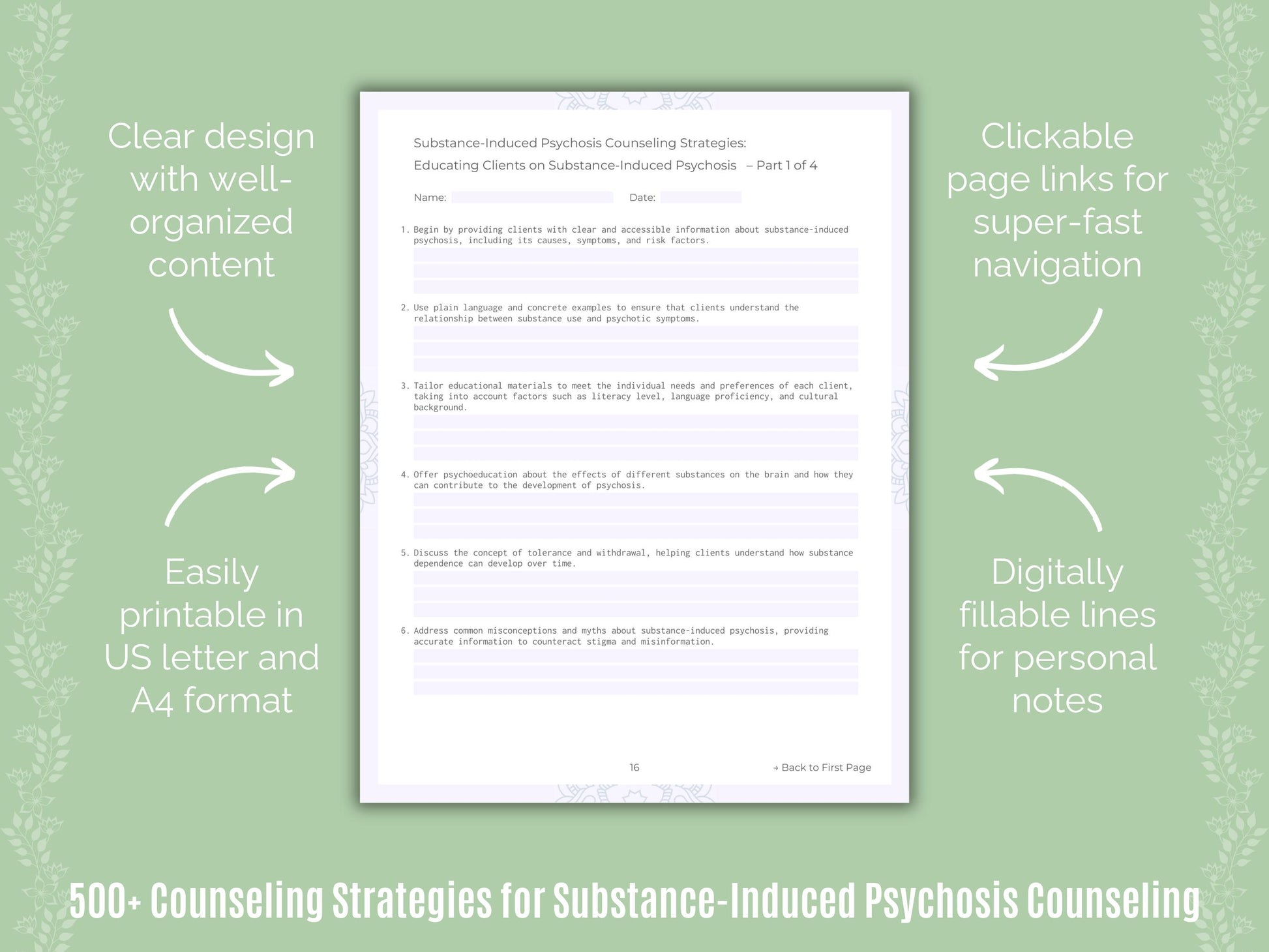 Substance-Induced Psychosis Counseling Resource