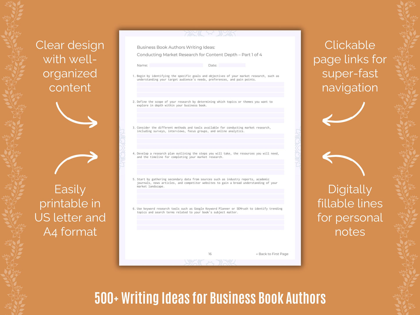 Business Book Authors Writing Worksheets