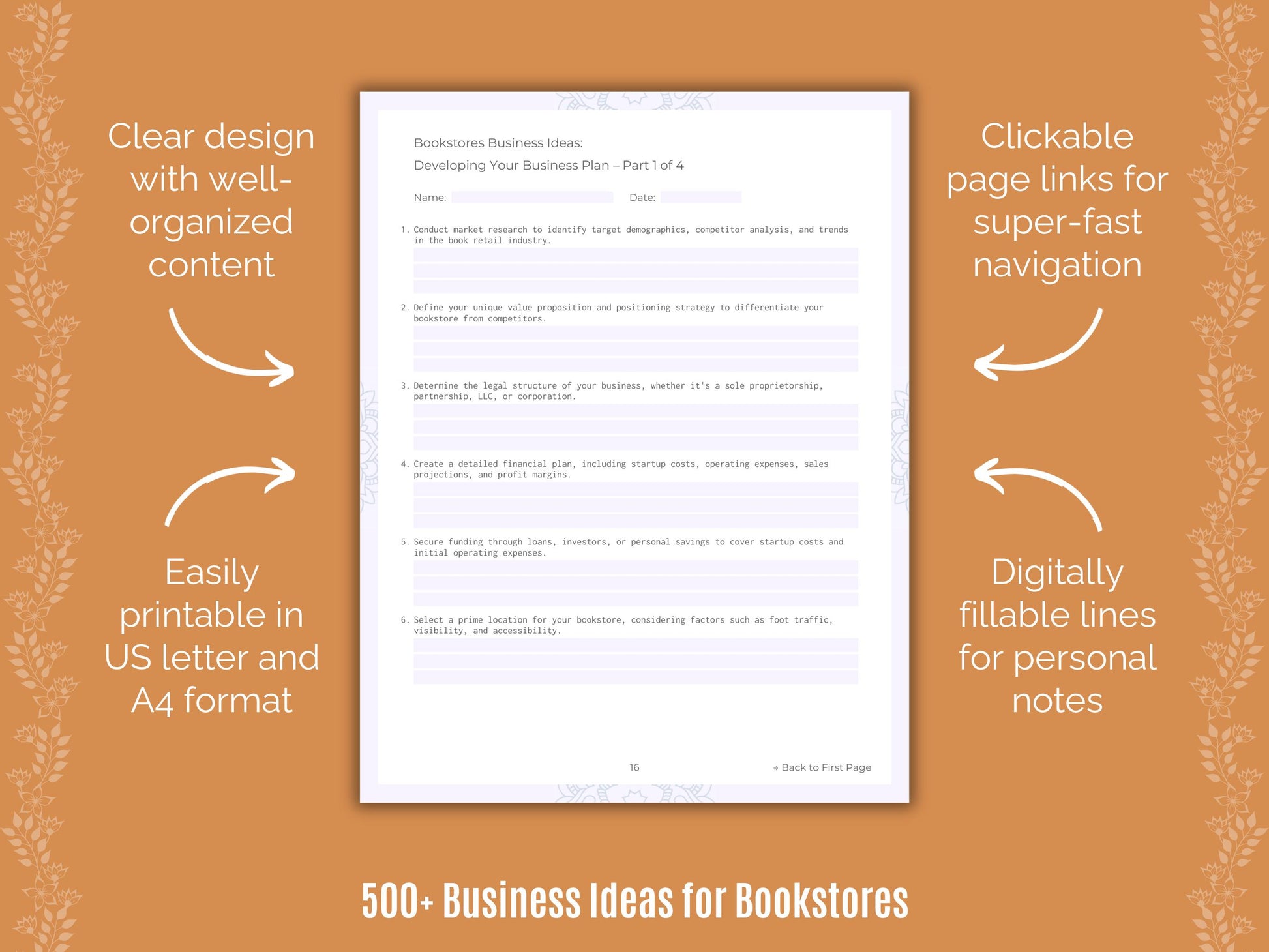 Bookstores Business Worksheets