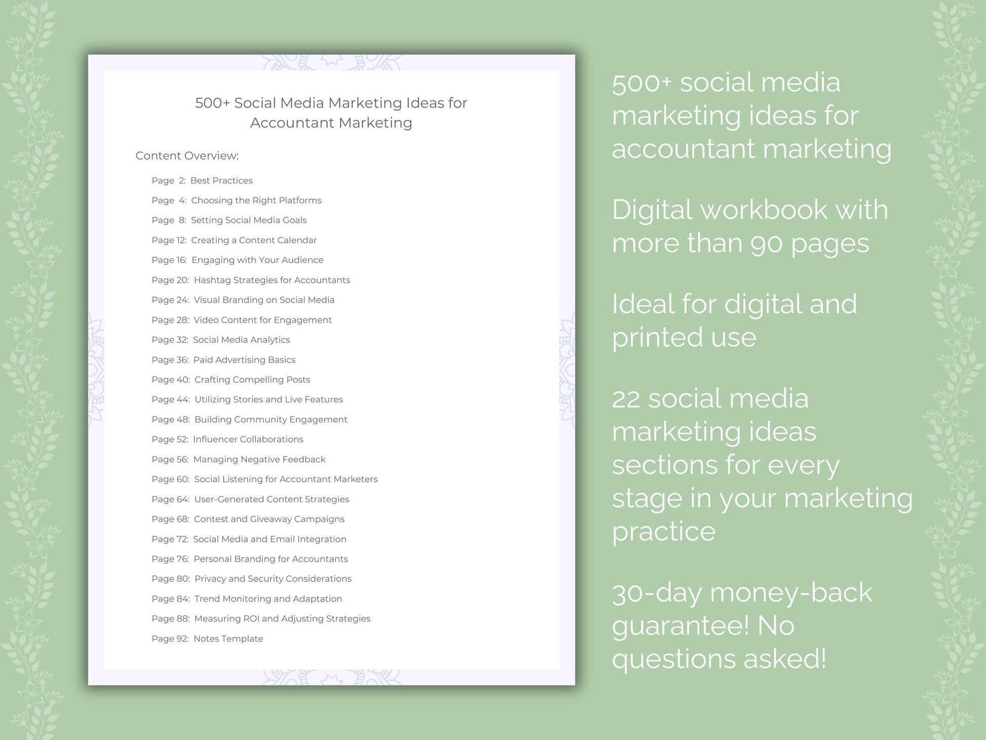 Accountant Social Media Marketing Ideas Worksheets