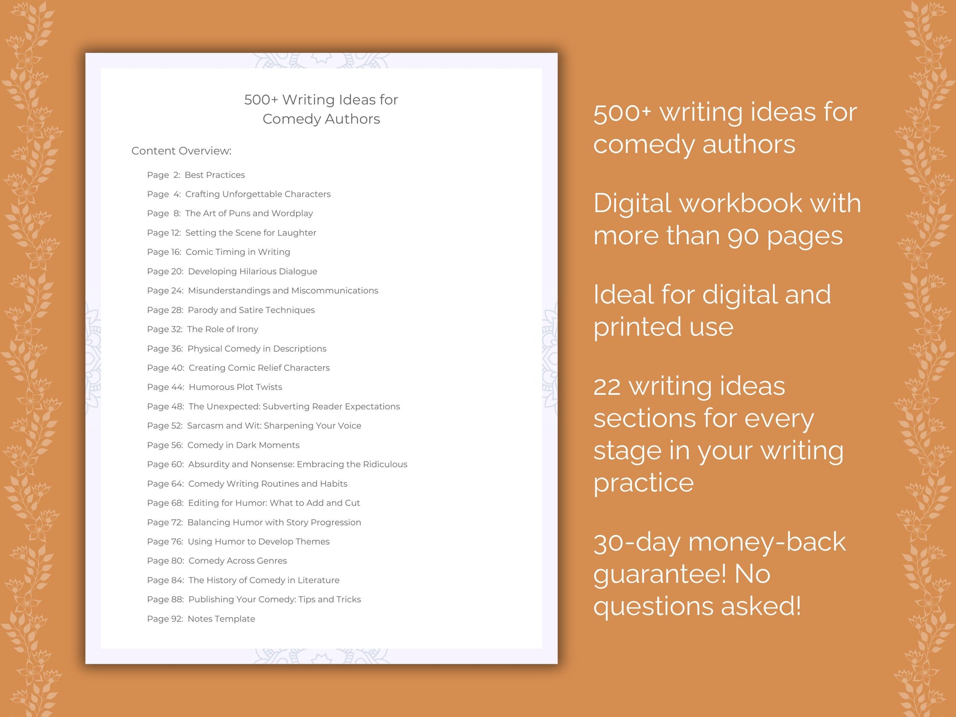 Comedy Authors Writing Ideas Resource