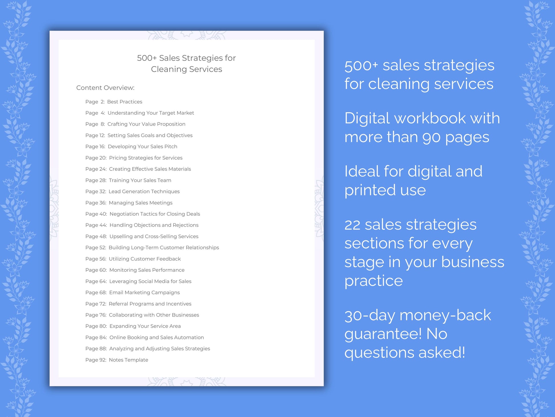 Cleaning Services Sales Strategies Workbook