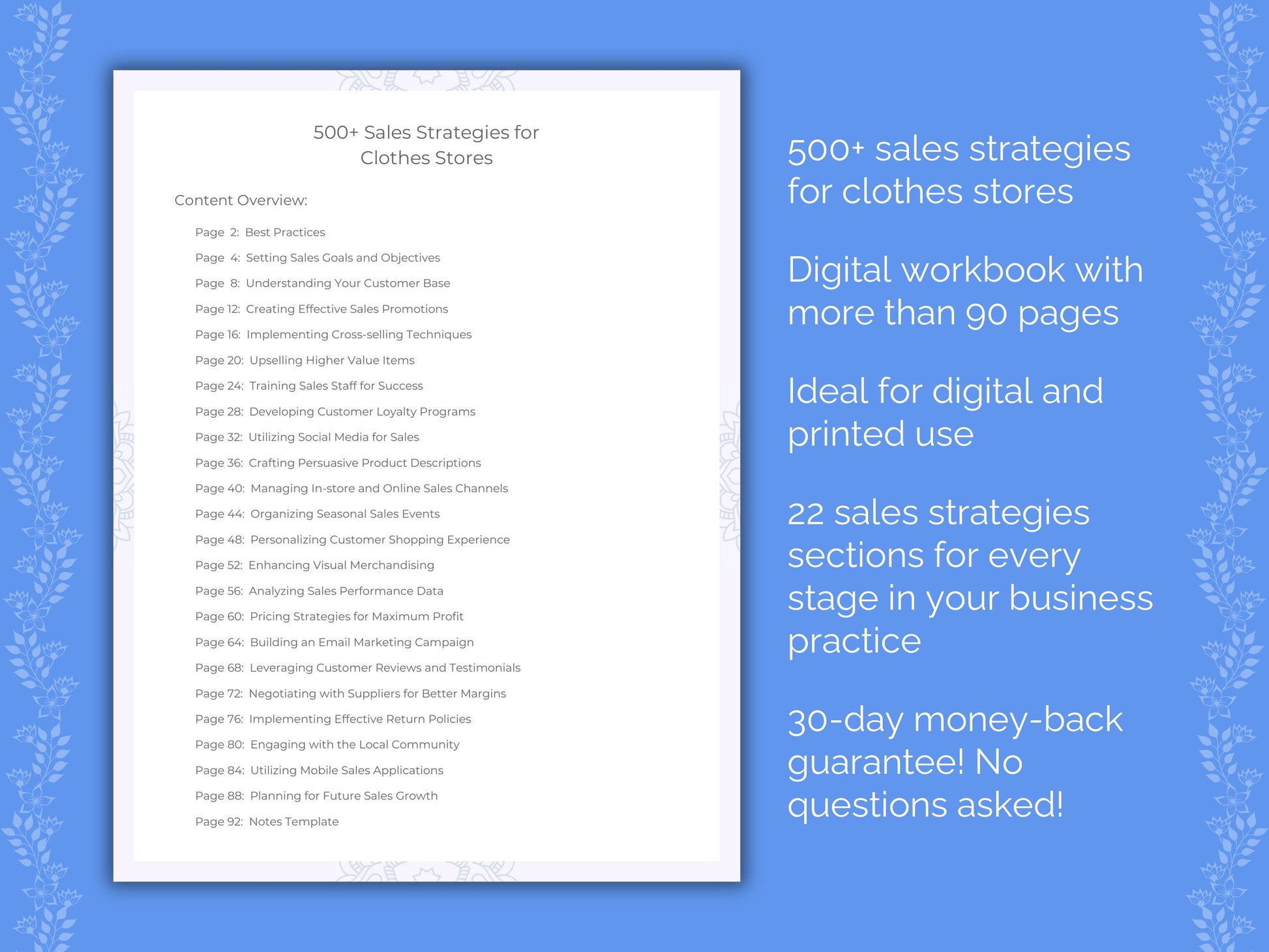 Clothes Stores Business Workbook
