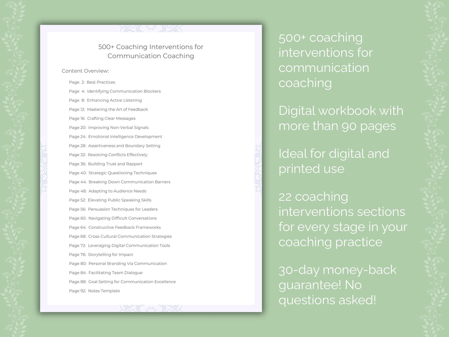 Communication Coaching Interventions Workbook