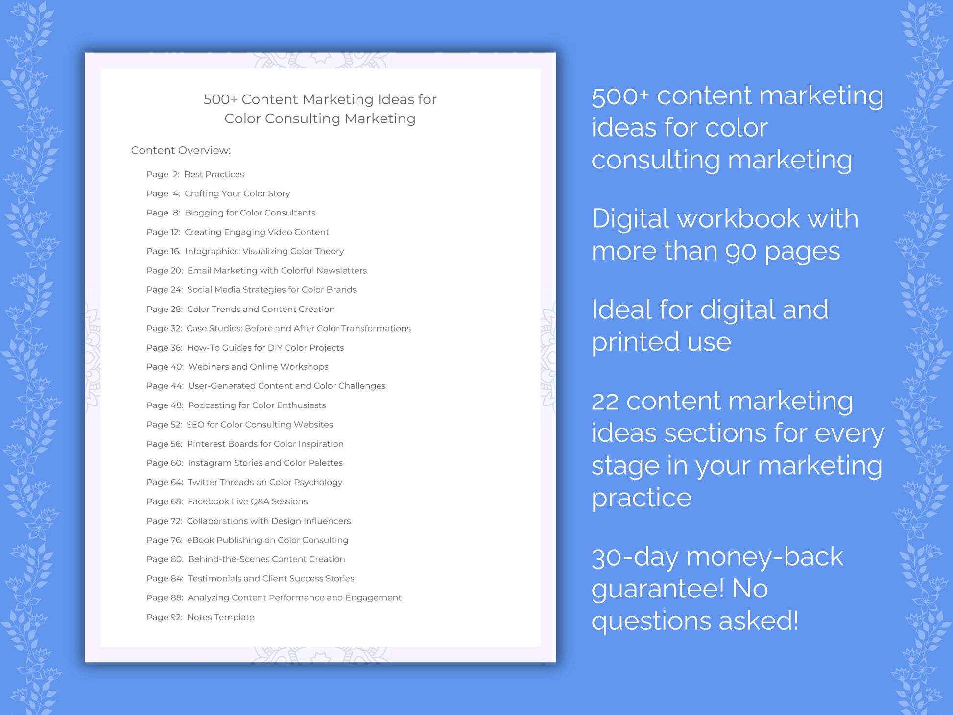 Color Consulting Content Marketing Ideas Workbook